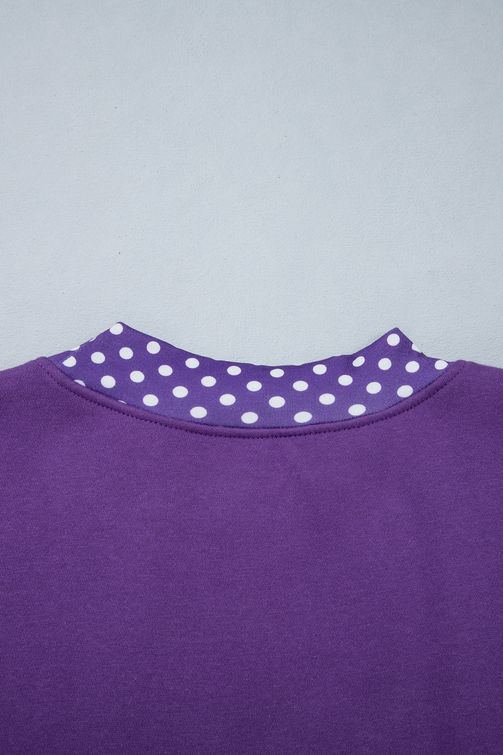 Brown Colorblock Polka Dot Contrast Trim Oversized Sweatshirt