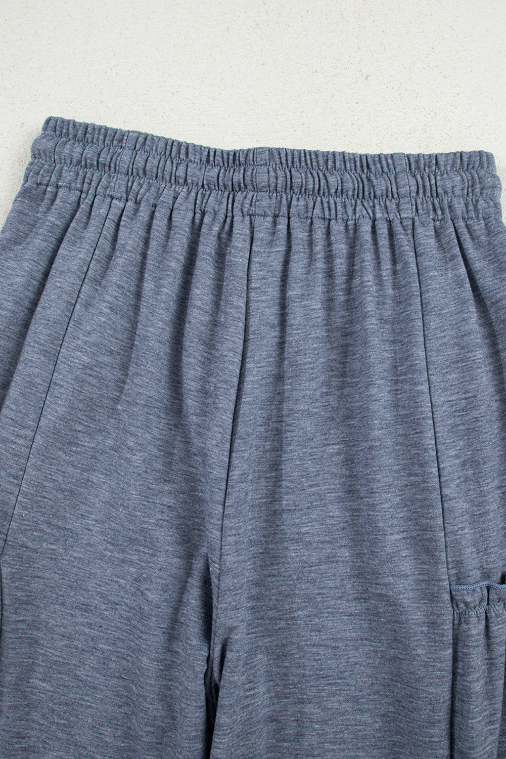 Frilled Detail Wide Leg Drawstring Elastic Waistband Pants