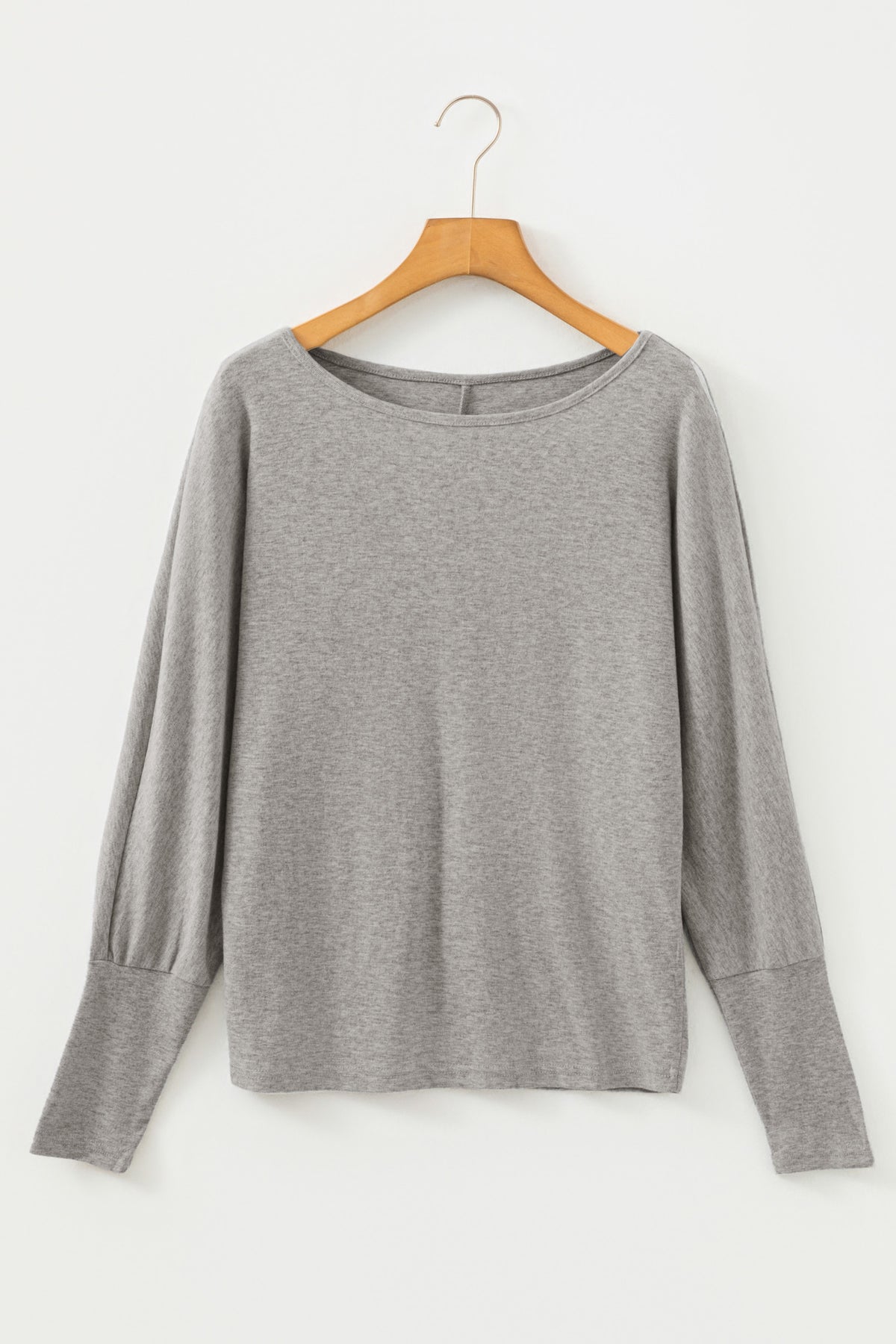 Four Leaf Clover Solid Color Extended Cuffs Long Sleeve Top