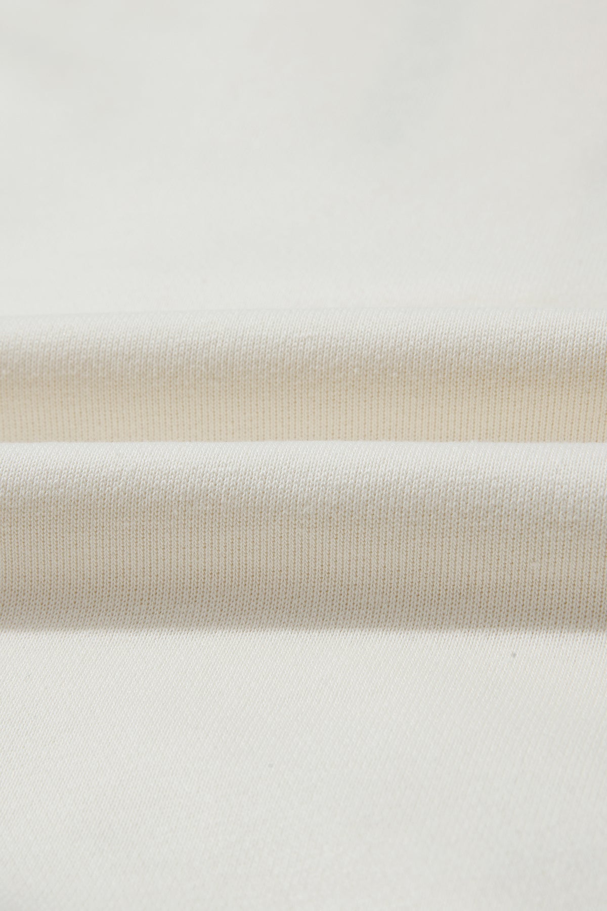 Beige Solid Color Textured Sleeve Patchwork Half Zip Hoodie