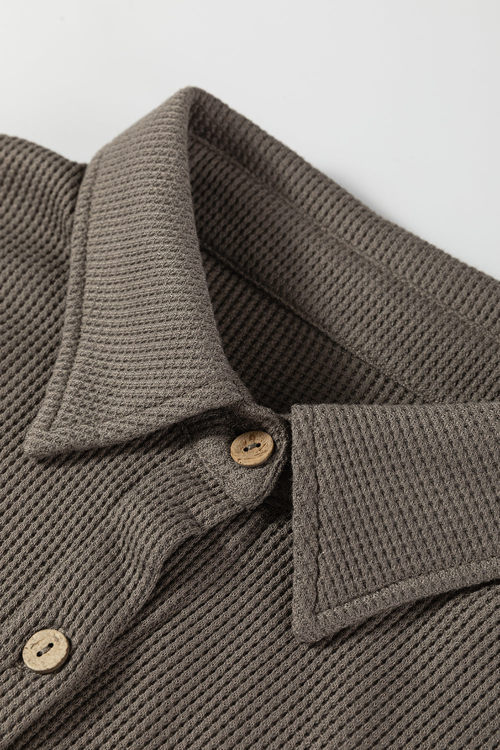 Simply Taupe Waffle Knit Shirt Tunic Dress