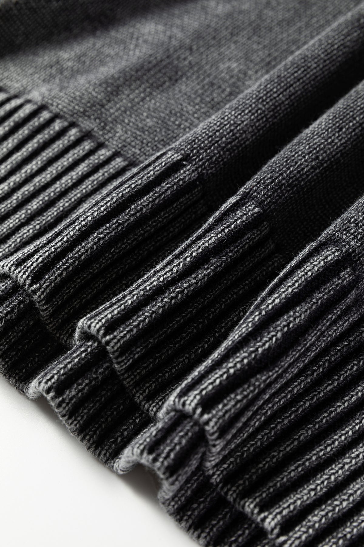 Black Mineral Wash V Neck Knit Exposed Seam Drop Shoulder Loose Sweater