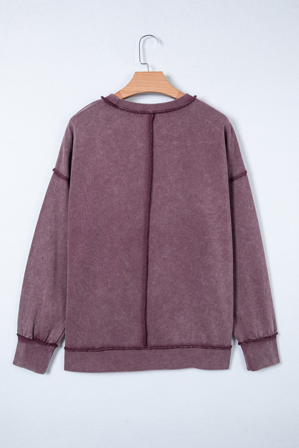Valerian Mineral Wash Exposed Seam Side Slit Sweatshirt