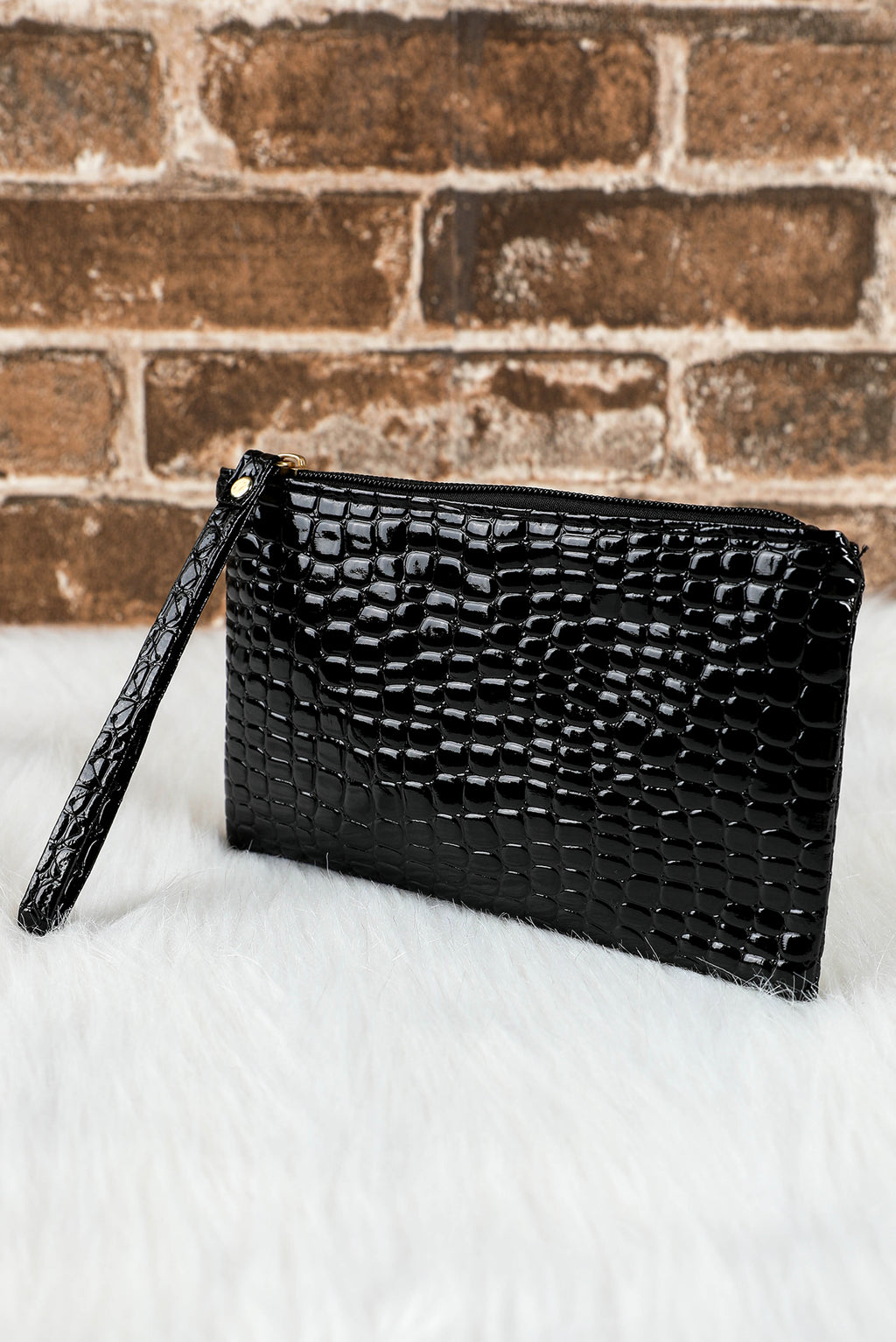 Thai Curry Crocodile Pattern Zipper Wristlet Wallet