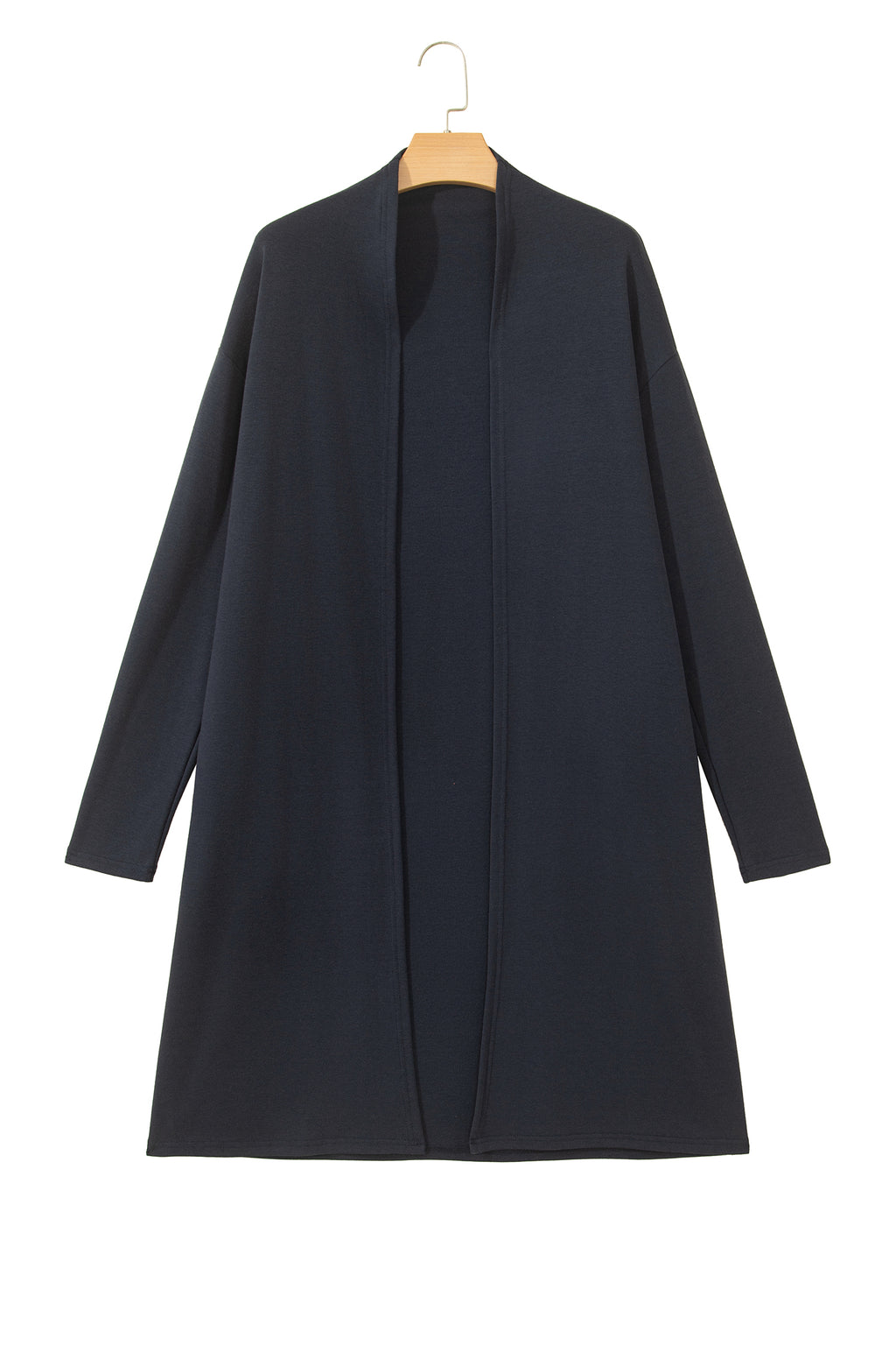 Parchment Solid Color Long Sleeve Casual Tunic Shift Cardigan