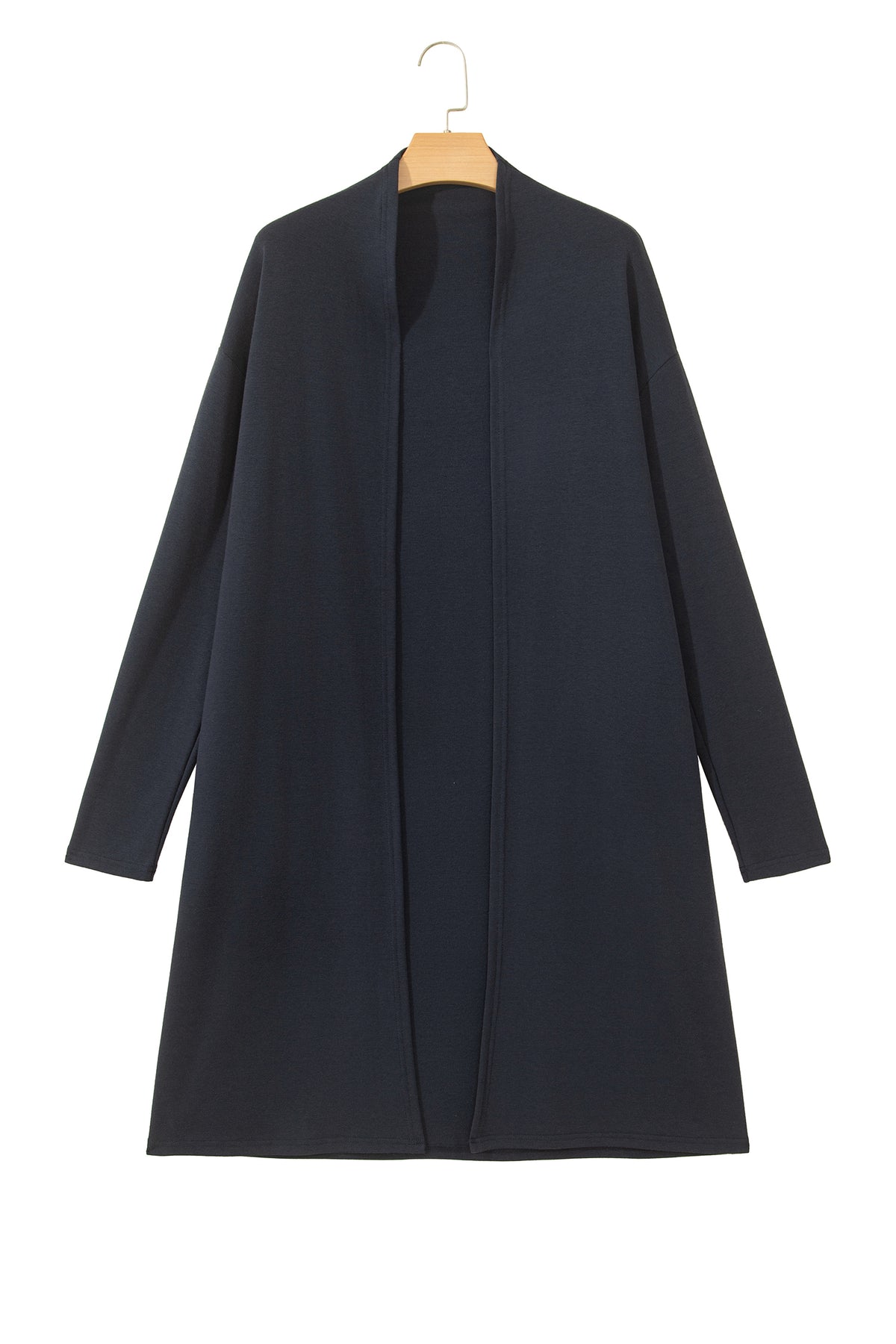 Parchment Solid Color Long Sleeve Casual Tunic Shift Cardigan