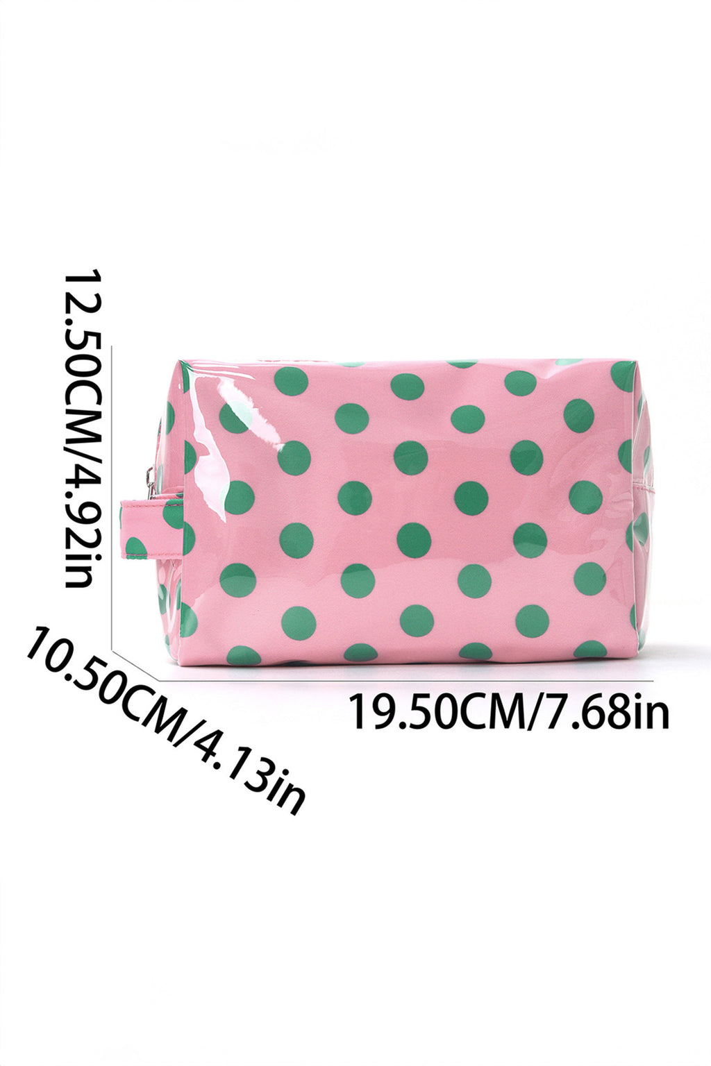 Coffee Durable PVC Polka Dot Makeup Bag
