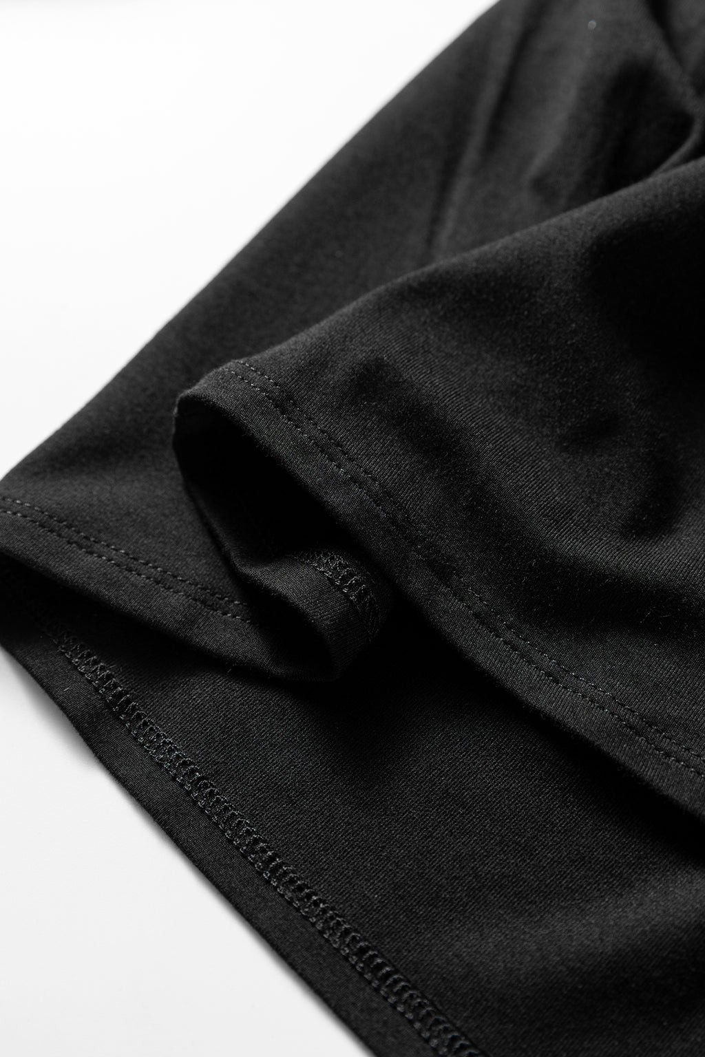 Black Smocked Bust Buttoned Split V Neck Flow Fit Blouse