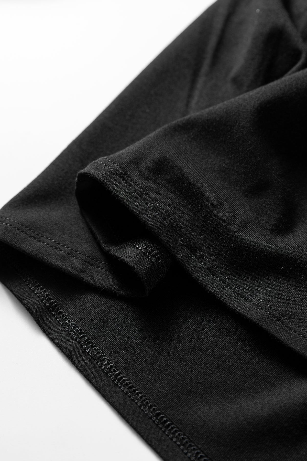 Black Smocked Bust Buttoned Split V Neck Flow Fit Blouse