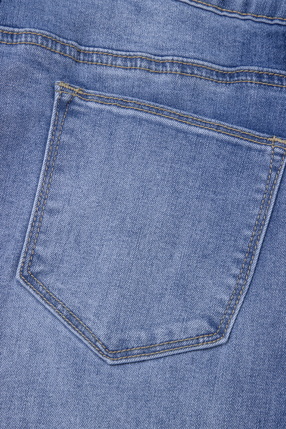 Beau Blue Tailored Center Seam Detail Straight Loose High Rise Jeans