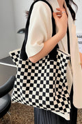 Ginger Checkered Knit Eco-Friendly Tote Bag
