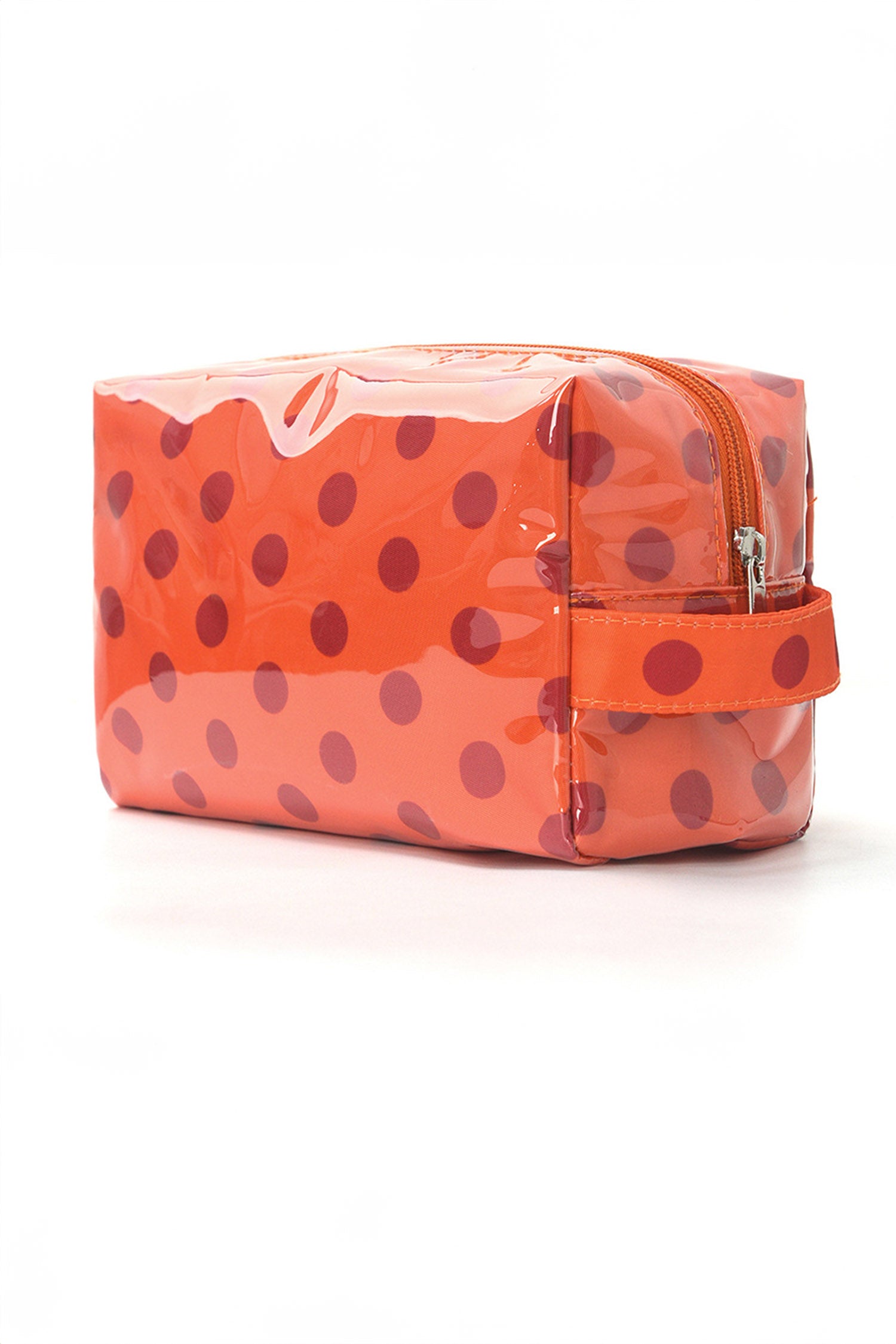 Coffee Durable PVC Polka Dot Makeup Bag