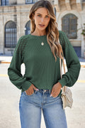 Chestnut Lace Long Sleeve Textured Pullover