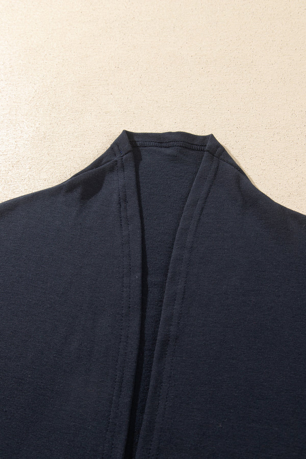 Parchment Solid Color Long Sleeve Casual Tunic Shift Cardigan