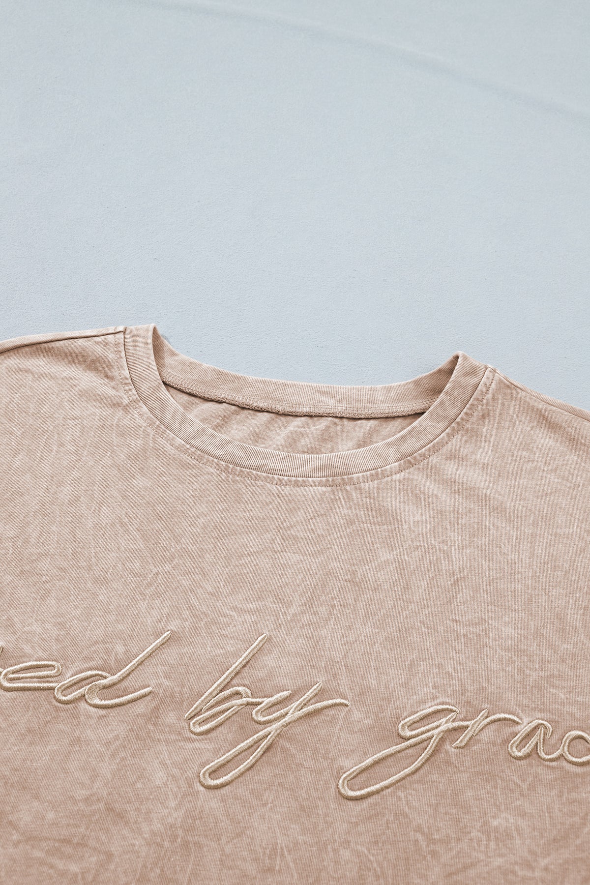 Casual saved by grace Mineral Washed Cotton T Shirt