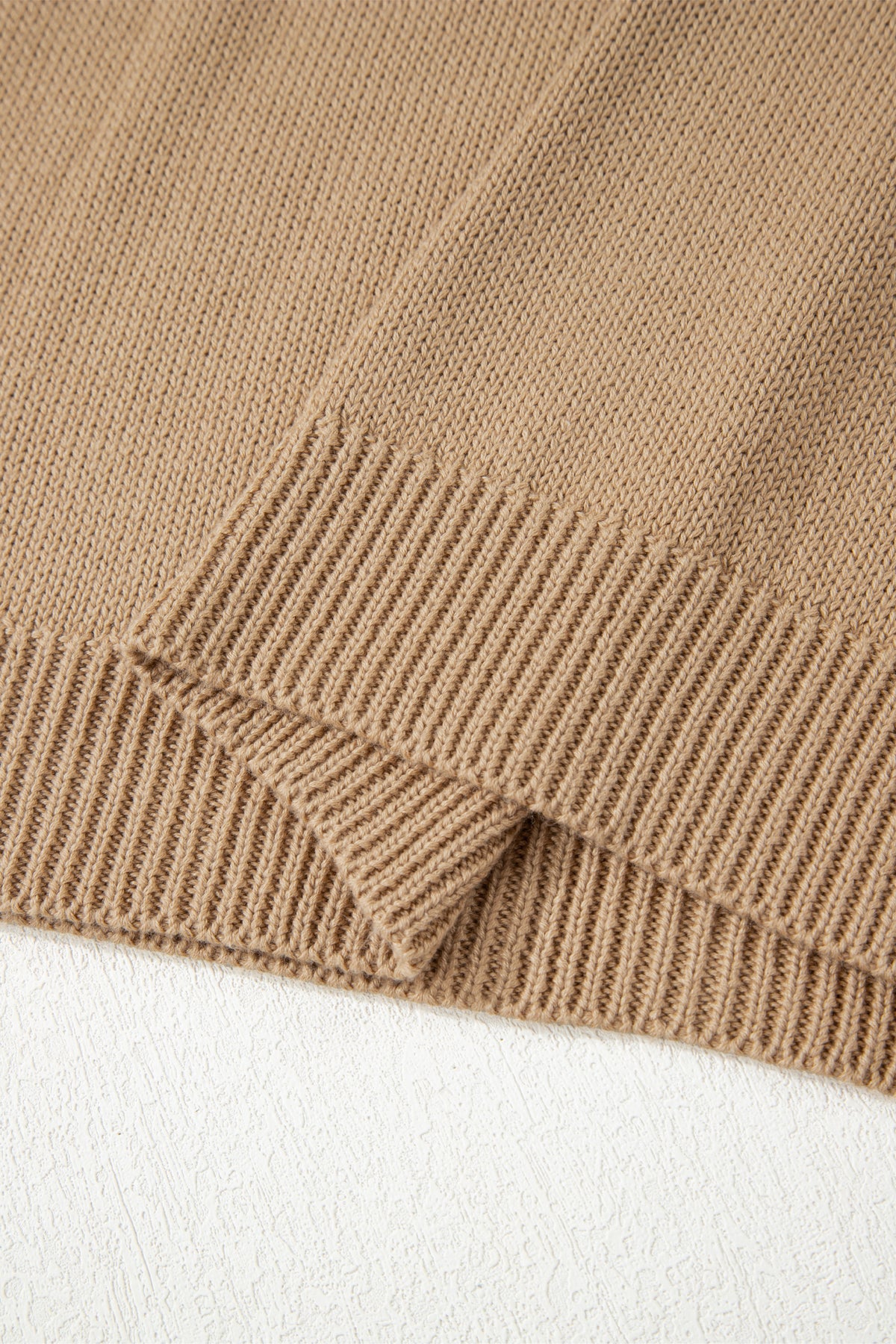 Pale Khaki Exposed Seam Drop Shoulder Oversize Sweater Mini Dress