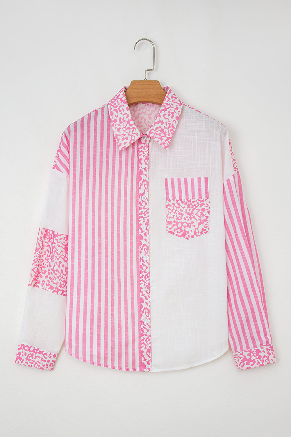 Khaki Leopard Striped Western Casual Shirt