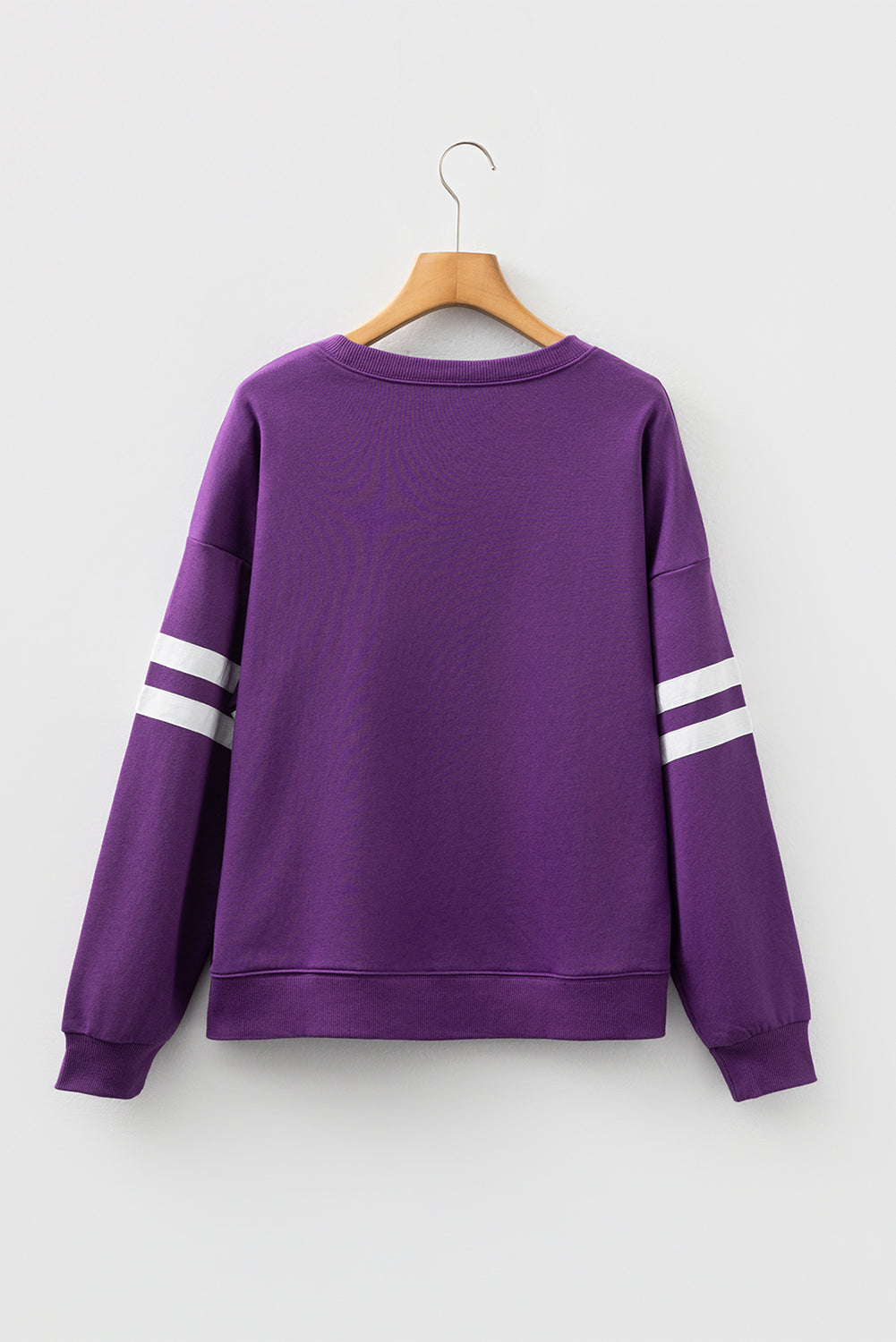 Light French Beige Varsity Striped Detail Drop Shoulder Oversized Sweatshirt