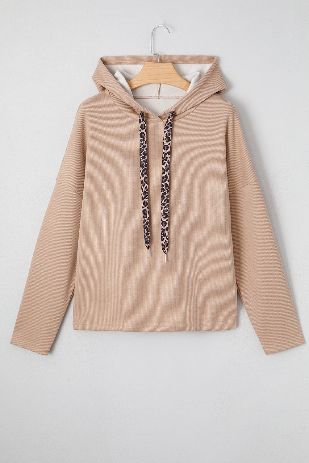 Jet Stream Thermal Textured Lace Drawstring Baggy Hoodie