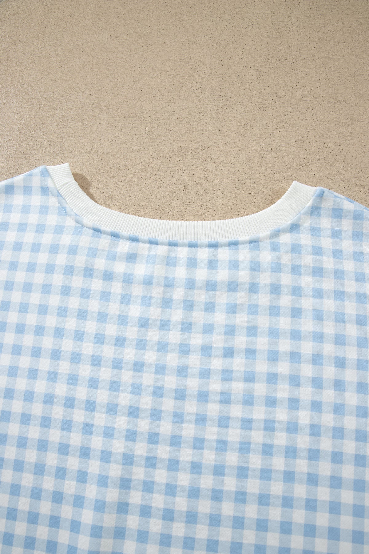 Yellow Gingham Loose Pullover Top Drawstring Shorts Plus Size Set