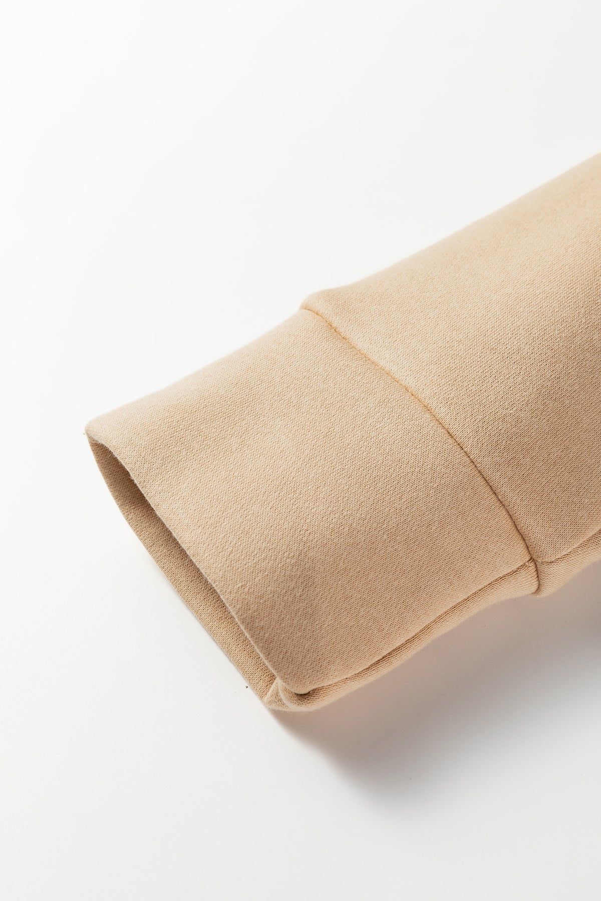 Light French Beige Grommet Detail V Neck Sweatshirt