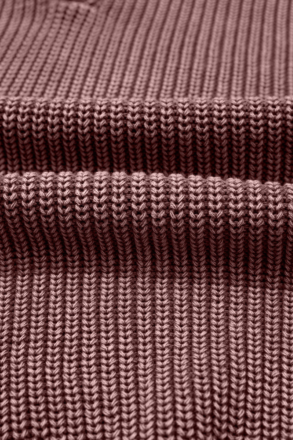 Dark Brown Mineral Washed Knit Button Polo Collar Loose Sweater