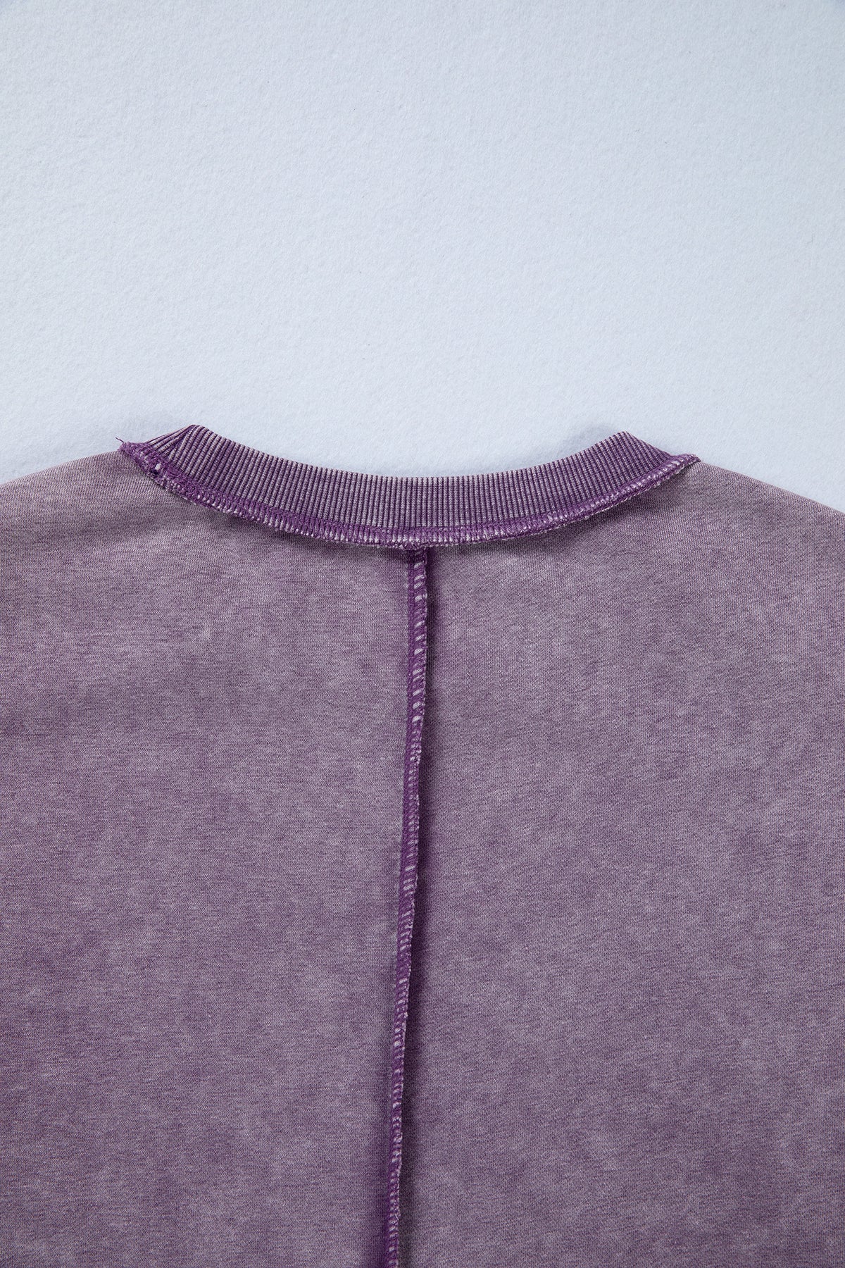 Valerian Mineral Wash Exposed Seam Side Slit Sweatshirt