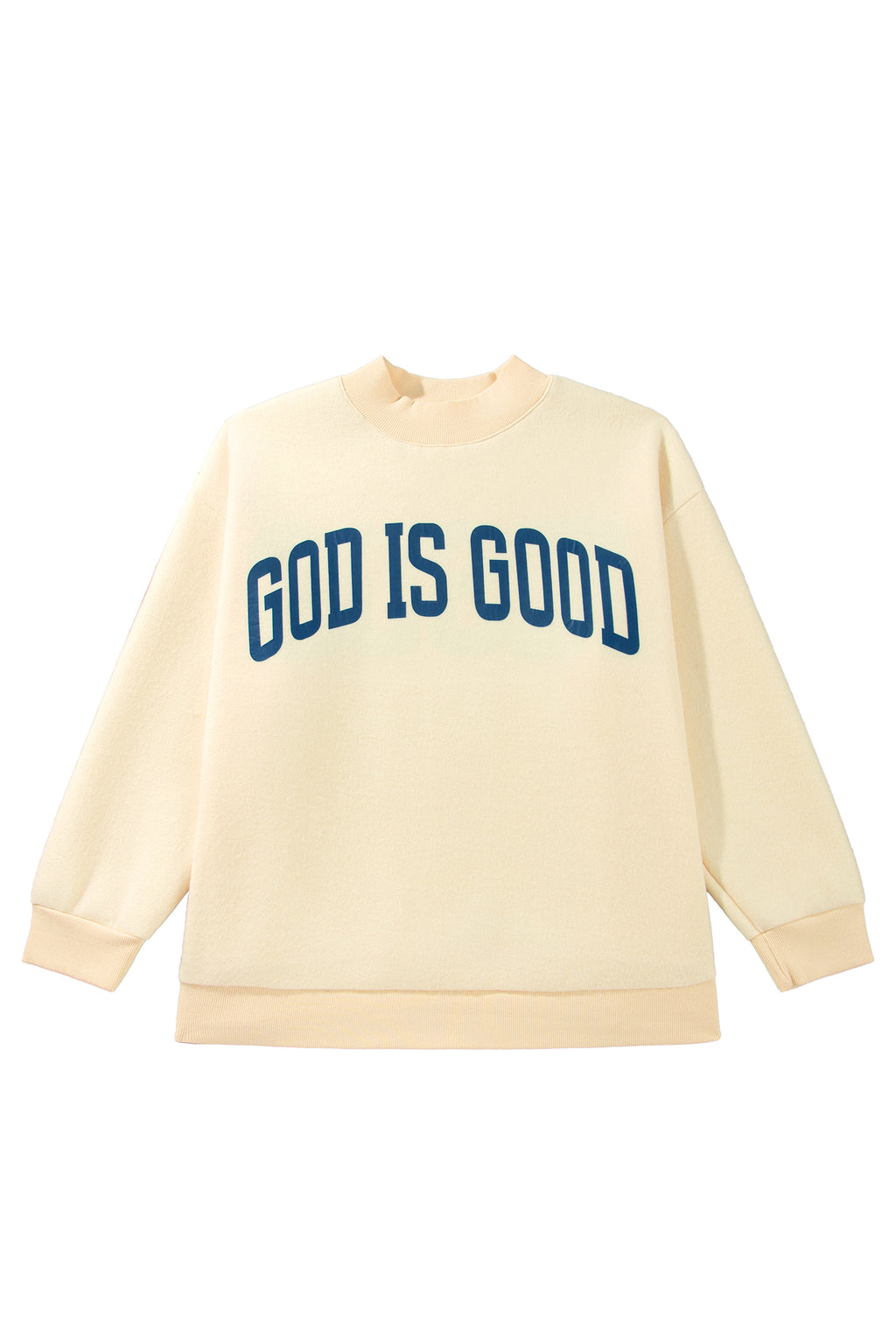 Light Grey Jesus Slogan Stand Neck Long Sleeve Oversized Tunic Plus Size Sweatshirt