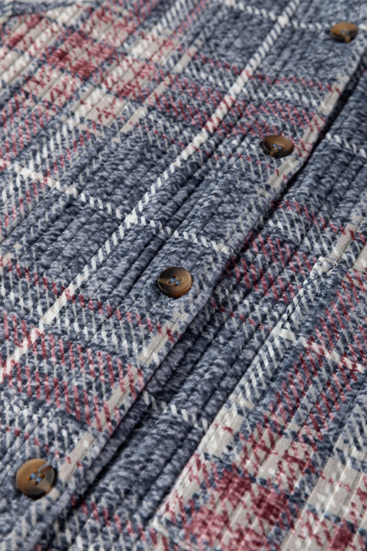Multicolour Plaid Textured Chest Pocket Vintage Shirt