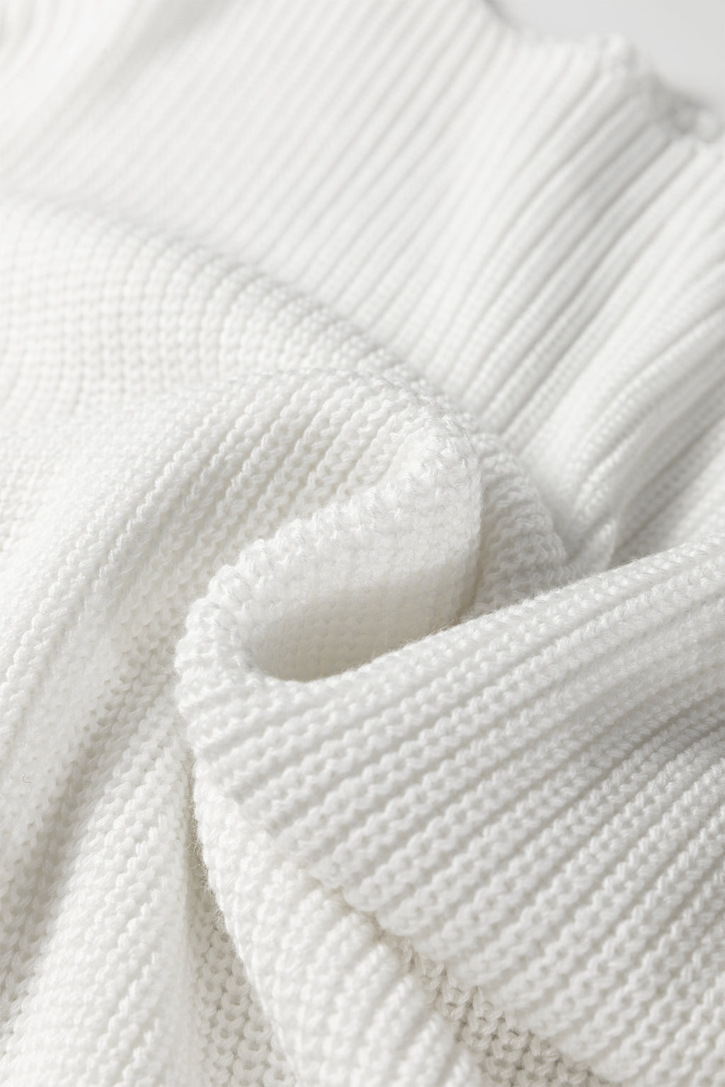 White Asymmetric Neck Drop Shoulder Baggy Slouchy Sweater